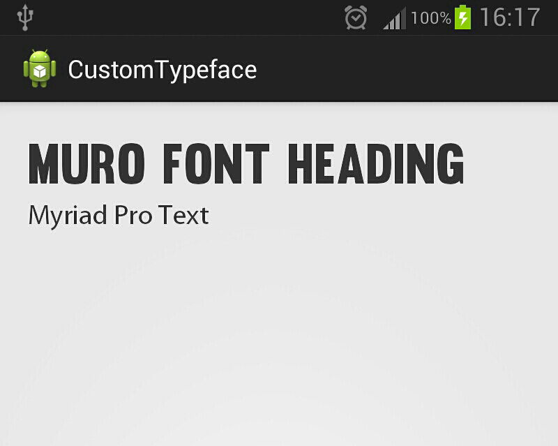 Font face in android